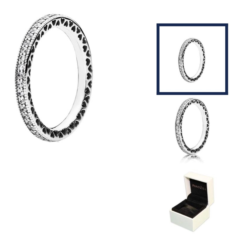 Cz hearts of pandora ring